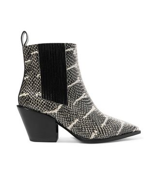 Aeyde + Kate Snake Effect Leather Ankle Boots