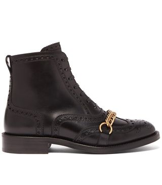 Burberry + Barksby Brogue Leather Ankle Boots