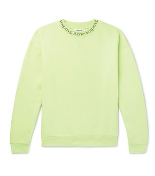 Acne + Flogho Logo-Print Fleece-Back Cotton-Jersey Sweatshirt