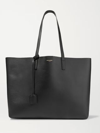Saint Laurent + Shopper Large Textured-Leather Tote