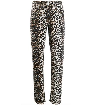 Ganni + Leopard Slim-Fit Jeans