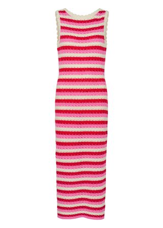 Kitri + Bunty Striped Crochet-Knit Maxi Dress