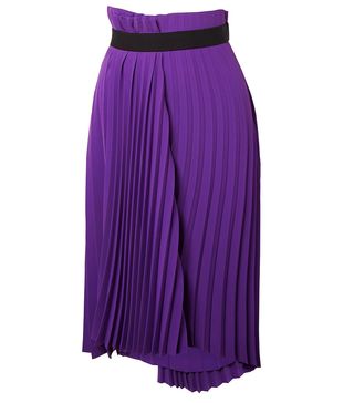 Balenciaga + Asymmetric Pleated Crepe Midi Skirt
