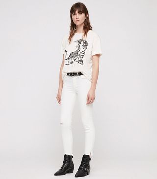 AllSaints + Grace Ankle Fray Skinny Jeans