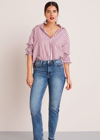 Violeta by Mango + Slim-Fit Mixed Jeans