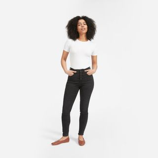 Everlane + Authentic Stretch High-Rise Skinny Button Fly