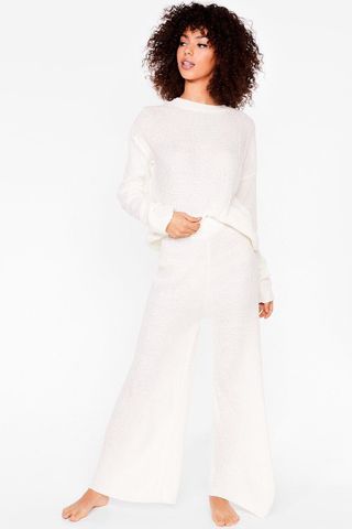 Nasty Gal + Love You Culotte Knit Sweater and Pants Lounge Set