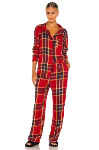 Plush + Woven Plaid Pajama & Scrunchie Set