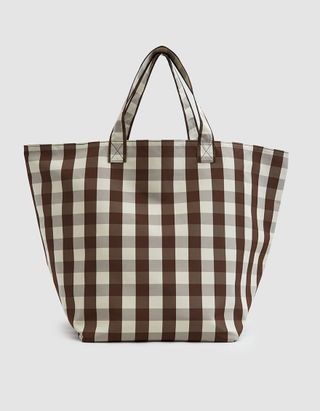 Trademark + Large Gingham Grocery Tote