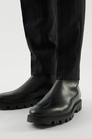 COS + Chunky Zipped Leather Boots