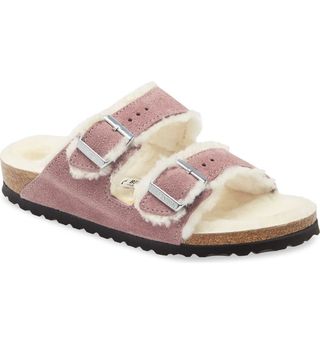 Birkenstock + Arizona Genuine Shearling Slide Sandal