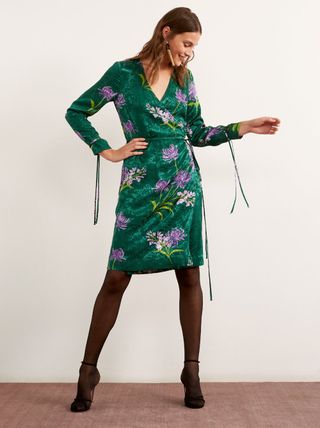 Kitri + Lausanne Green Wrap Dress