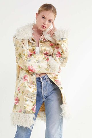 Urban Outfitters + Suzani Oversized Faux Fur Trim Coat