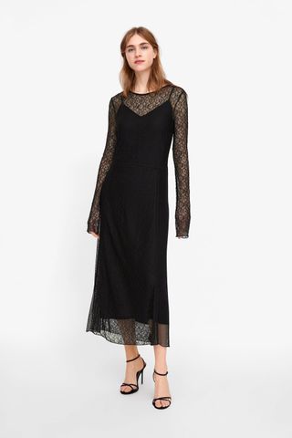 Zara + Contrasting Lace Dress
