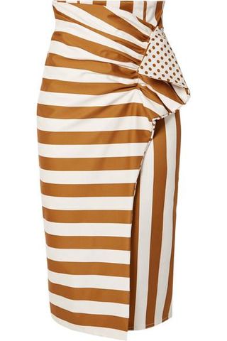 Silvia Tcherassi + Scilla Printed Cotton-blend Poplin Wrap-effect Midi Skirt