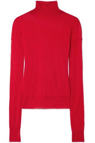 Helmut Lang + Wool And Silk-blend Turtleneck Sweater