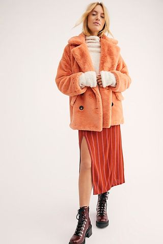Free People + Solid Kate Faux Fur Coat