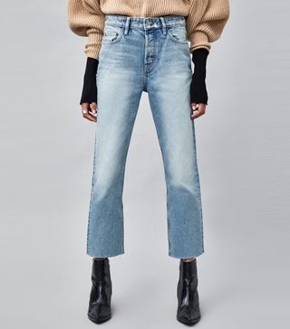 Zara + Straight Cut Hi-Rise Authentic Jeans