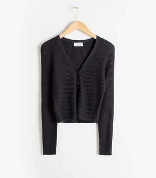& Other Stories + Rib Knit Cropped Cardigan