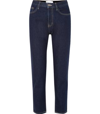 Current/Elliott + The Vintage Crop High-Rise Straight-Leg Jeans