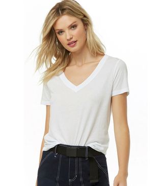 Forever 21 + Cotton Blend V-Neck Tee