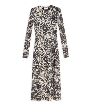 Topshop + Zebra Print Mesh Midi Dress
