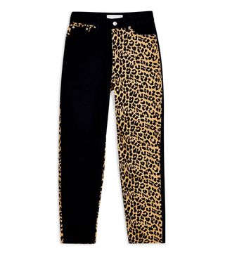 Topshop + Leopard Panel Mom Jeans