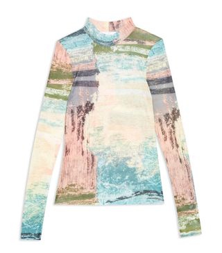 Topshop + Abstract Funnel Neck Top