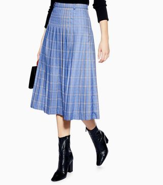 Topshop + Check Pleated Skirt by Norr
