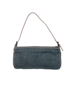 Fendi + Leather Trim Denim Bag
