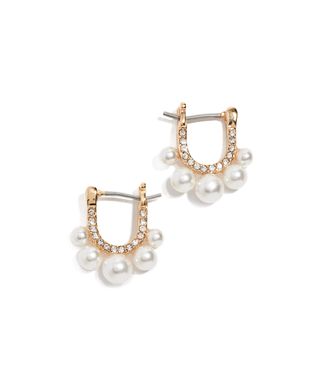 Rebecca Minkoff + Sophia Five Imitation Pearl Huggie Earrings