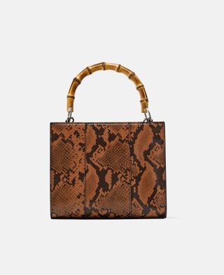Zara + Handbag with Bamboo Handle