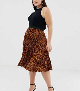 Outrageous + Fortune Pleated Zebra Skirt