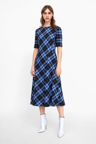 Zara + Plaid Print Dress