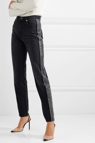 Christopher Kane + Crystal-Embellished High-Rise Jeans