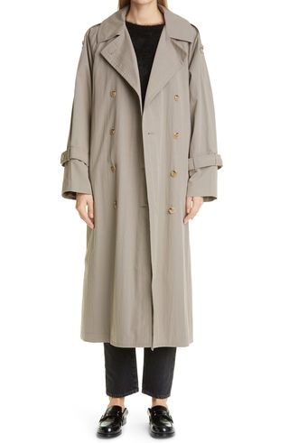 Totême + Oversize Tech Cotton Blend Trench Coat