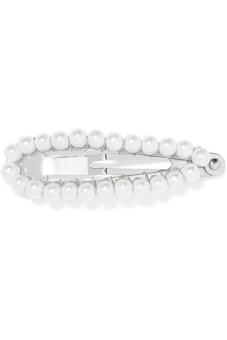 Lelet NY + Silver-Plated Faux Pearl Hairclip