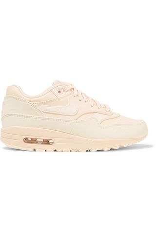 Nike + Air Max 1 Reflective Logo-Print Leather and Canvas Sneakers