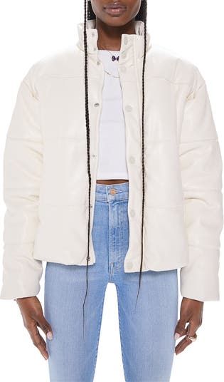 Mother + The Drop Pillow Talk Faux Leather Puffer Jacket