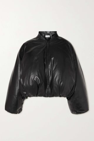 Loewe + Cropped Padded Leather Bomber Jacket