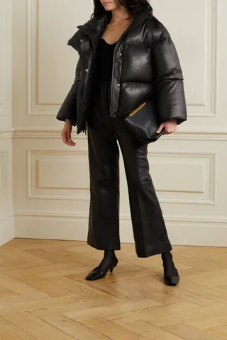 Khaite + Raphael Quilted Leather Down Jacket