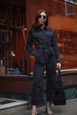 Denim utility jumpsuit topshop on sale