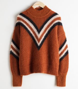 & Other Stories + Mock Neck Varsity Stripe Sweater