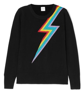 Madeleine Thompson + Chianti Metallic Intarsia Cashmere Sweater