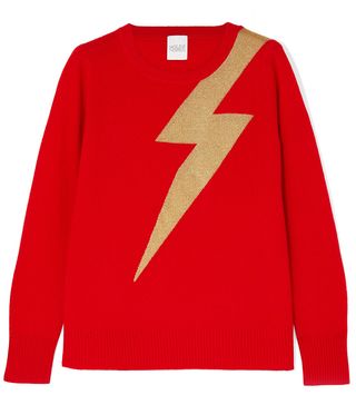 Madeleine Thompson + Greve Metallic Intarsia Cashmere Sweater