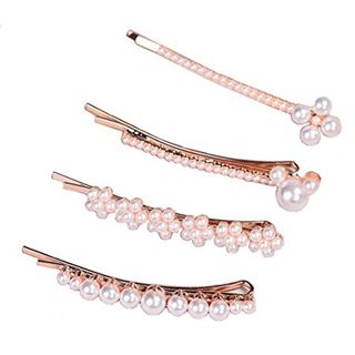 Aguder + White Pearl Flower Hair Pins