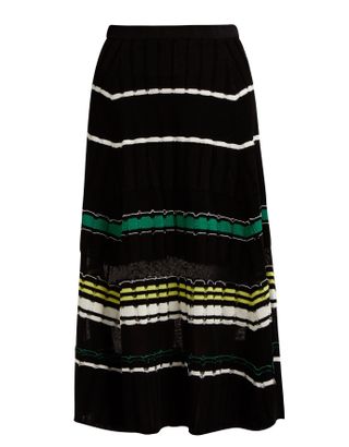 Proenza Schouler + Fil Coupé Striped-Cotton-Blend Midi Skirt