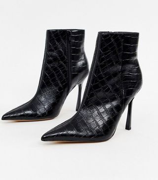 ASOS Design + Evon Leather Heeled Boots