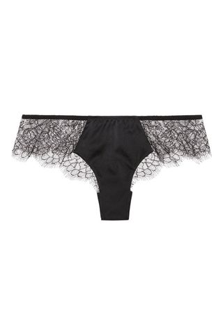 Sandra Silk + Signature French Chantilly Lace and Stretch-Silk Satin Briefs