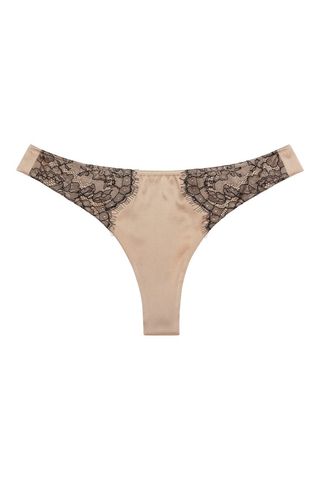 Sandra Silk + Silk Thong with Chantilly Lace
